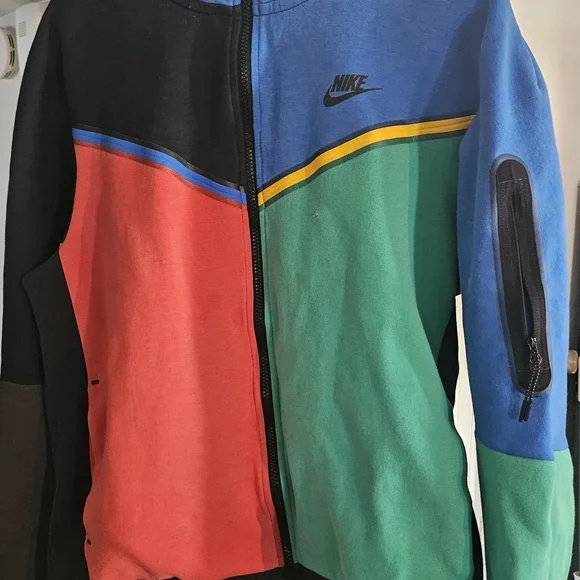 Nike Men's Colorblock Bomber Jacket Sweatshirt - Picture 1 of 2